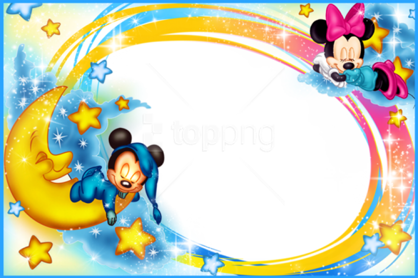 Free Png Best Stock Photos Kids Transparent Photo Frame - Mickey Mouse Background Design (850x567), Png Download