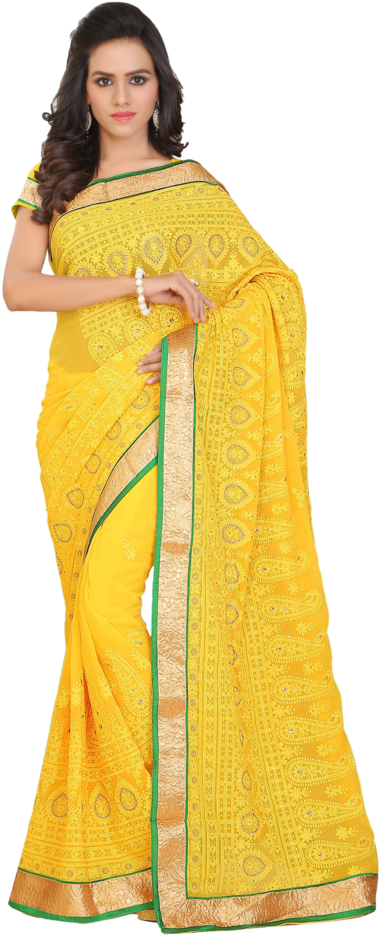 Women Georgette Saree - Silk (640x960), Png Download