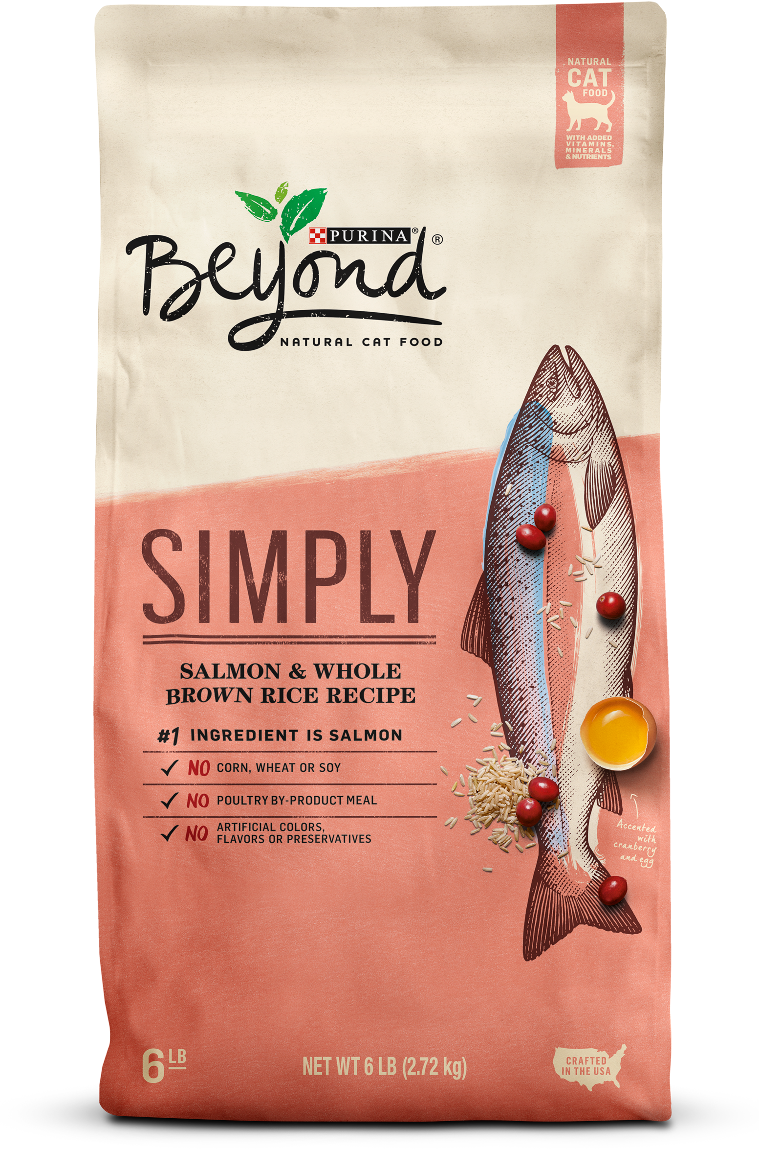 Purina Beyond Simply Salmon & Whole Brown Rice Recipe - Purina Beyond Cat Food Salmon (2400x2400), Png Download