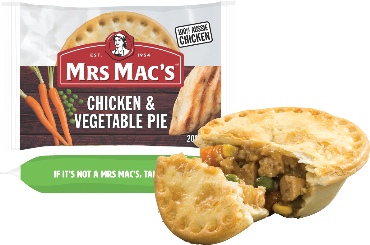 Chicken & Vegetable Pie - Mrs Macs Halal Pie (1200x800), Png Download