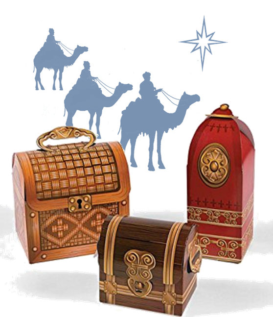 Boxing Clever 3 Wise Men Gospel Magic Trick Christmas - Nativity Gold Frankincense And Myrrh (558x647), Png Download