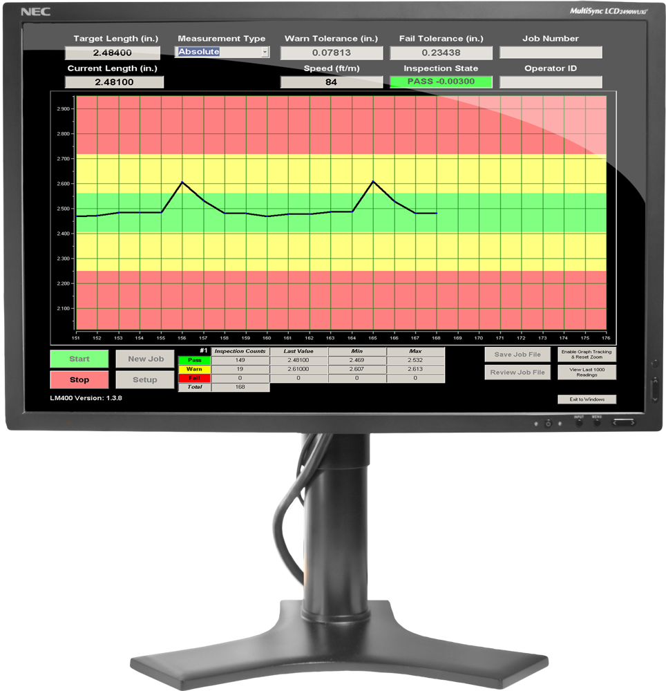 Lm400 Repeat Length Monitor- Length Measurement System - Computer Monitor (964x1000), Png Download