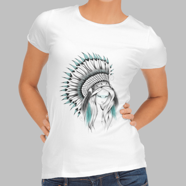 Woman Indian Headdress - Camisetas De Girasoles Para Mujer (600x600), Png Download