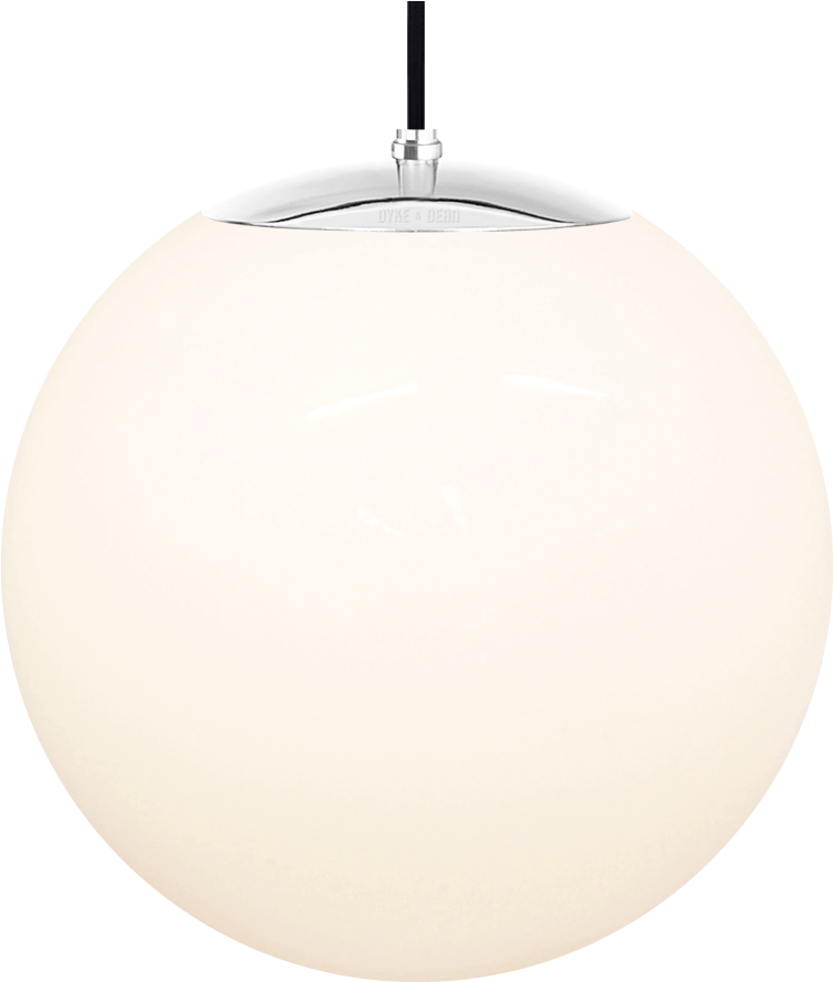 Opal Globe Pendant Chrome 400mm - Lampshade (900x900), Png Download