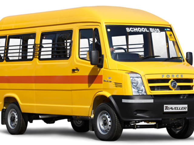 Tempo Traveller School Bus (640x480), Png Download