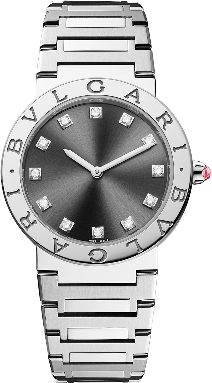 Bvlgari Bvlgari Lady Watch Watch Steel Black - Omega Speedmaster Diamond Bezel Black (1800x1405), Png Download
