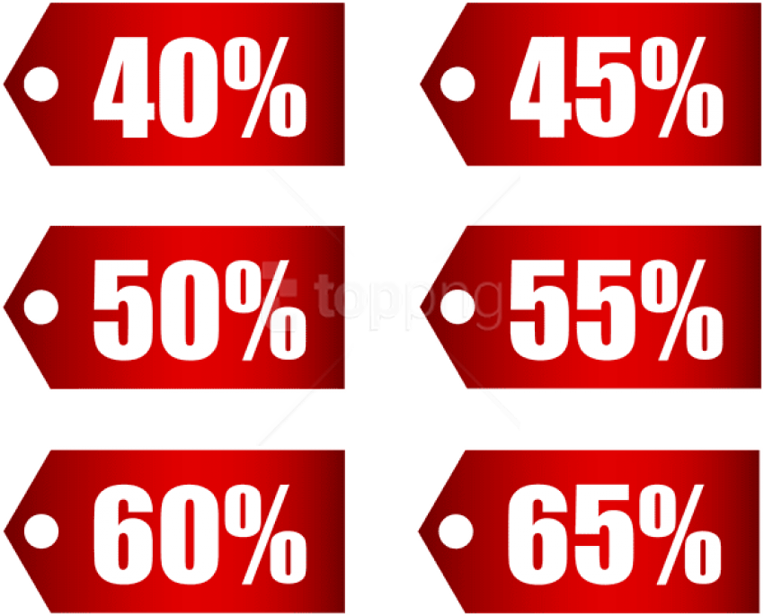 Download Red Discount Tags Set Part 2 Clipart Png Photo - 35 Discount Png (850x685), Png Download