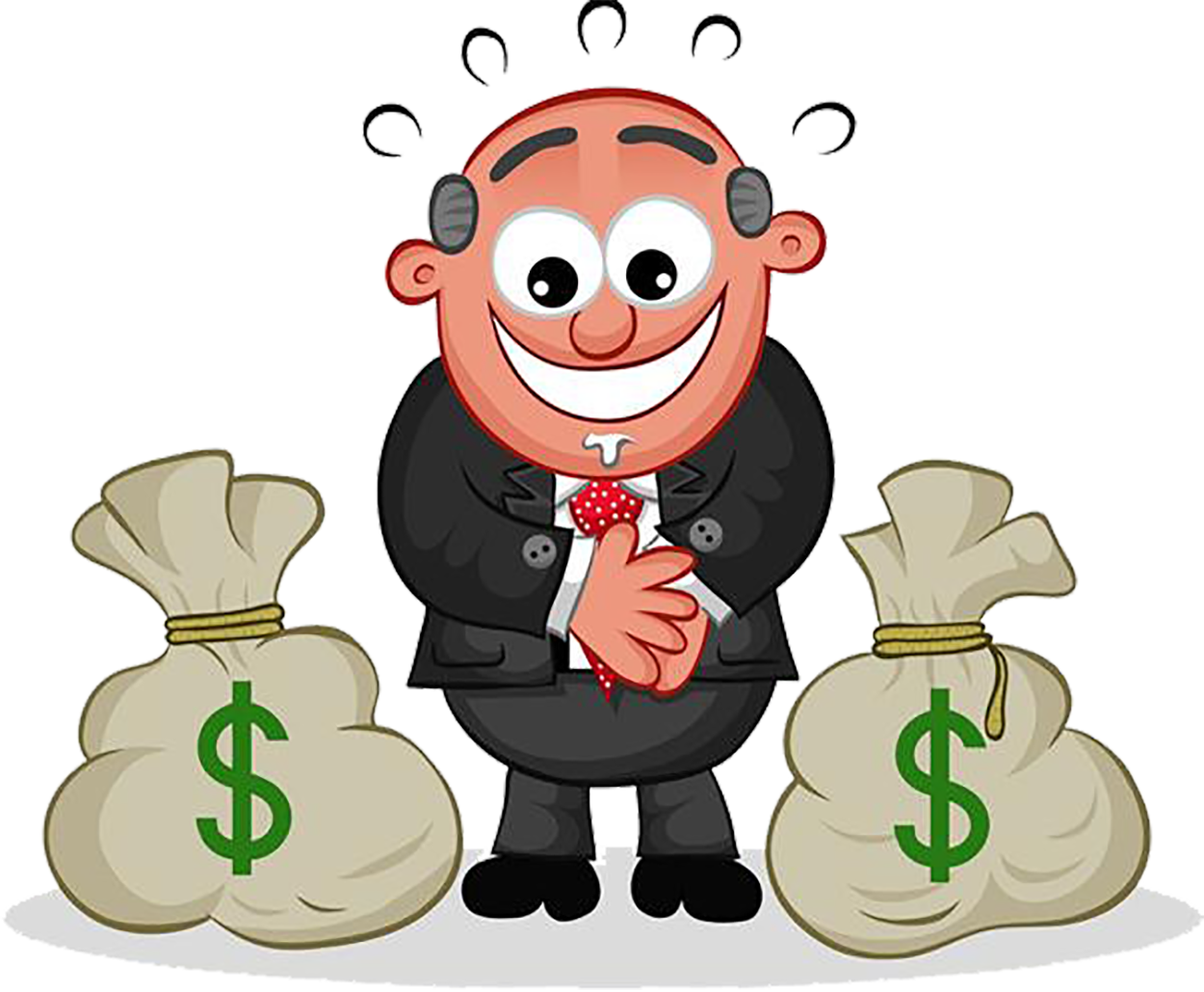 Cartoon Clip Art - Greedy Money Cartoon (1250x1029), Png Download