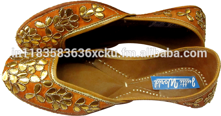 Punjabi Girls/ Ladies Leather Jutti - Punjabi Juti For Girls (800x438), Png Download