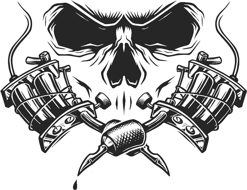 Tattoo - Logo Skull Vector (832x653), Png Download