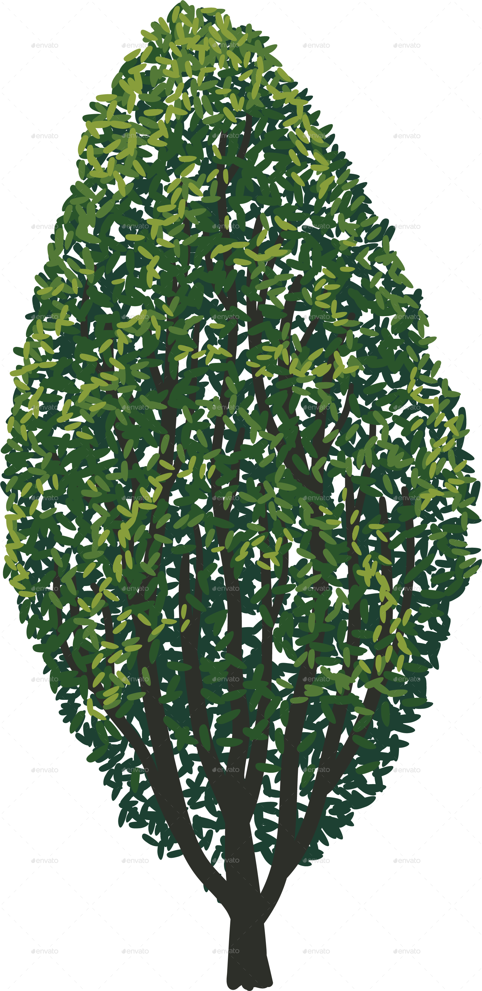 Tree 13 No Stroke - Christmas Tree (1597x3282), Png Download