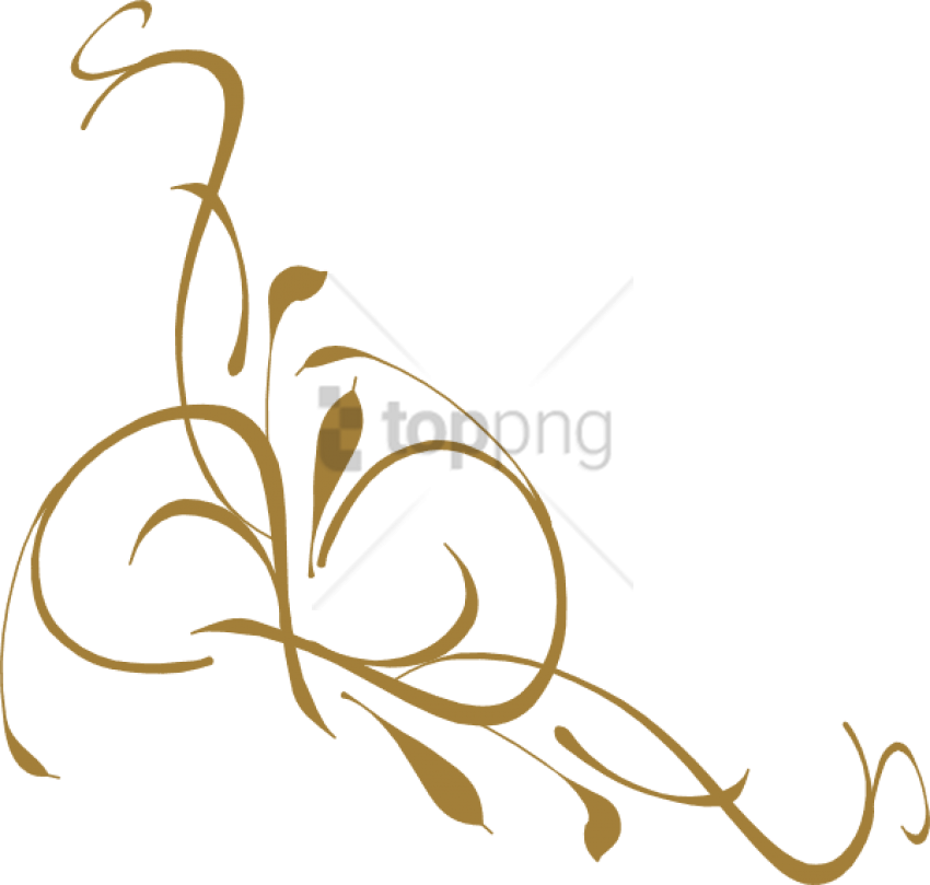 Free Png Gold Swirl Design Png Png Image With Transparent - Vine Clip Art (850x809), Png Download