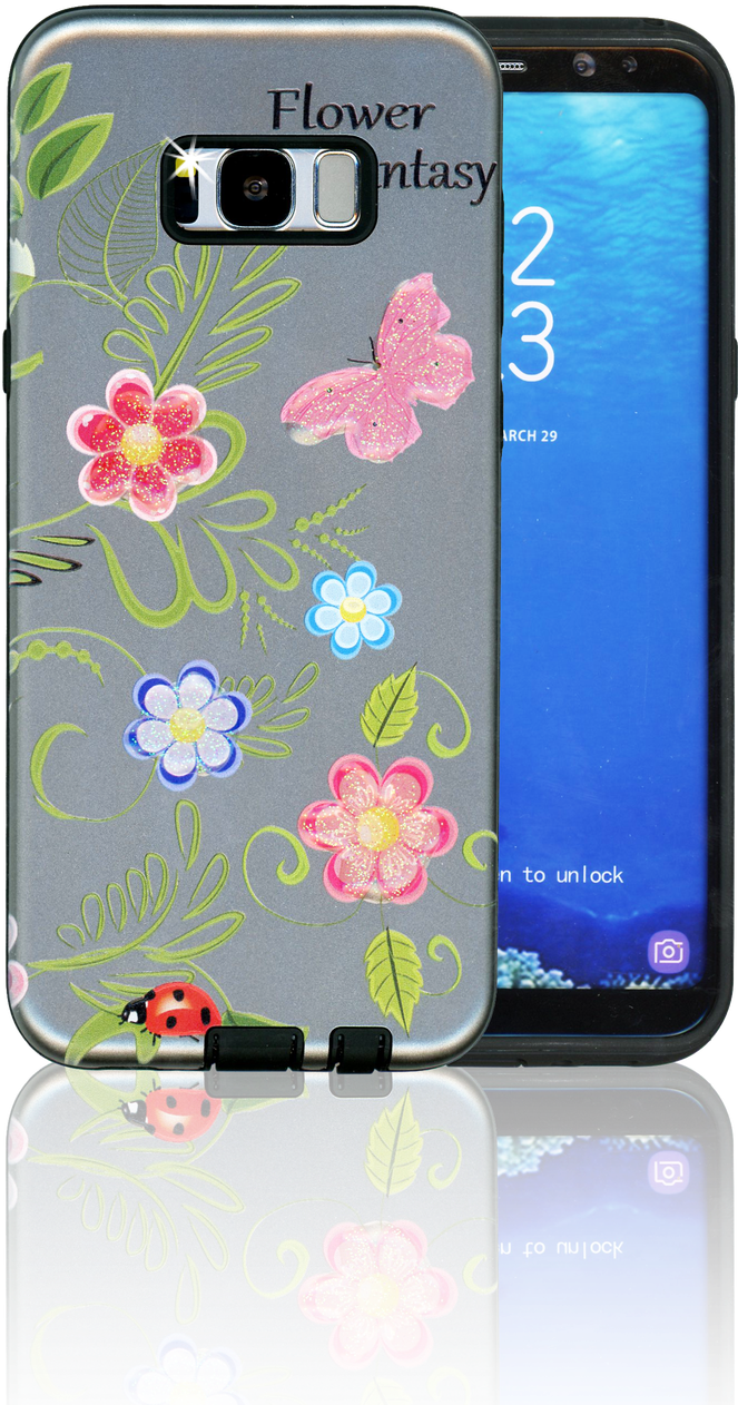 Samsung Galaxy S8 Mm 3d Flower Butterfly - Mobile Phone Case (662x1280), Png Download