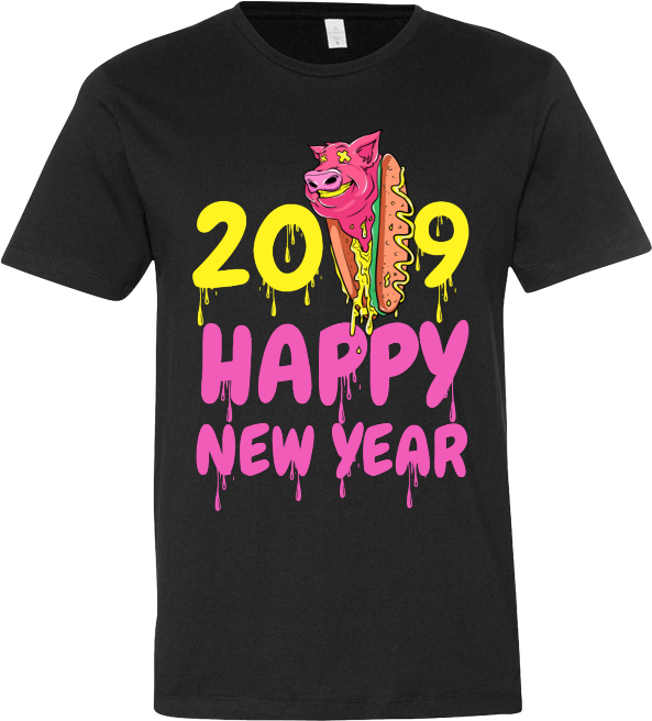 2019 Happy New Year Tee Shirt Design - Active Shirt (800x800), Png Download