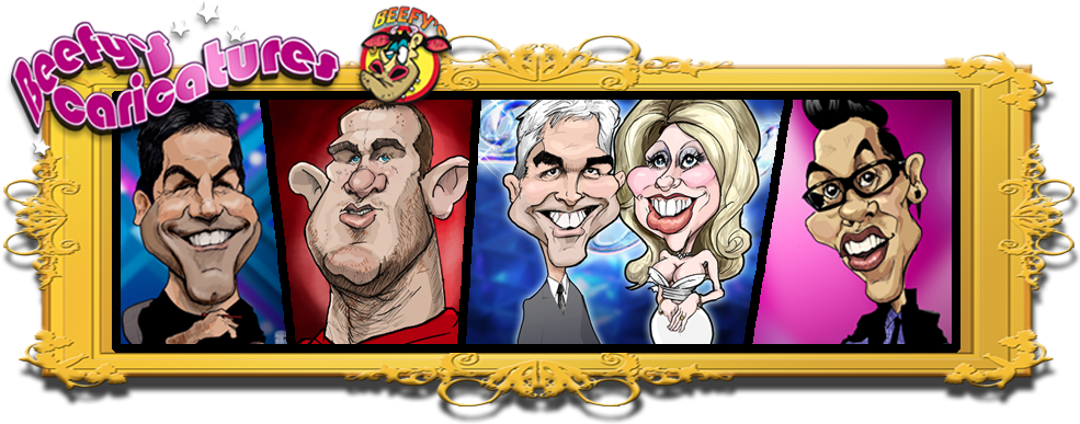 Caricature Of Simon Cowell (988x409), Png Download