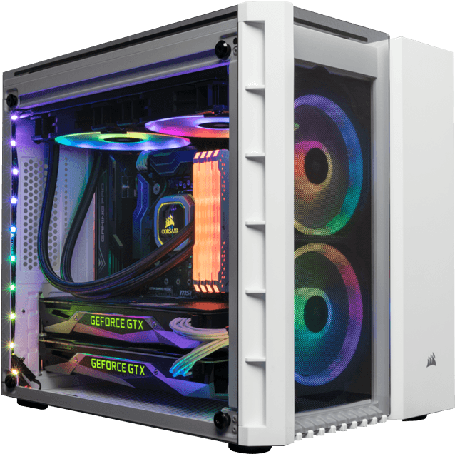 Intel Z390 2-way Gpu Mini Gaming Desktop - Corsair Crystal Series 280x (700x700), Png Download