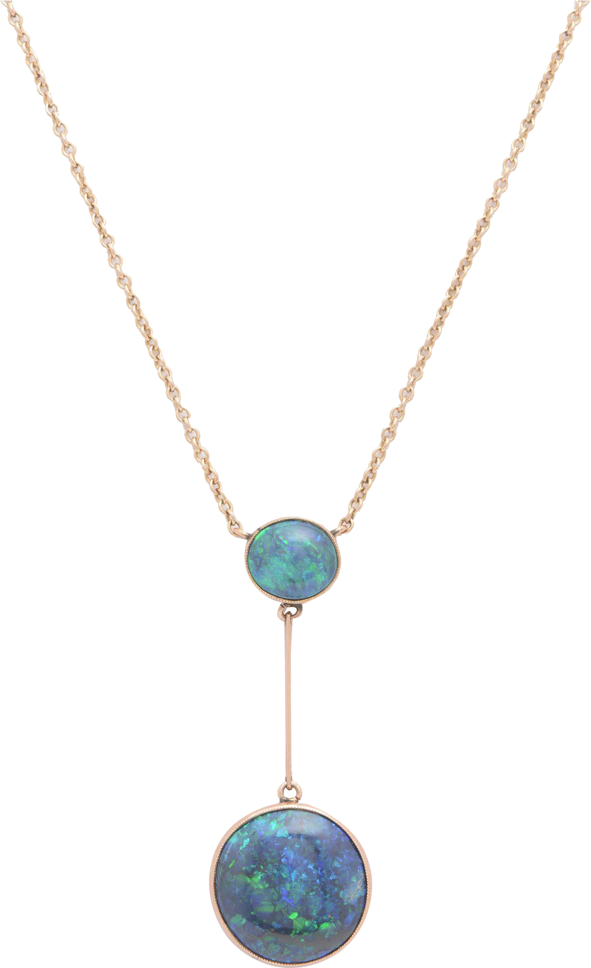 Edwardian Double Black Opal Necklace Set In 9 Kt - Locket (1908x1908), Png Download