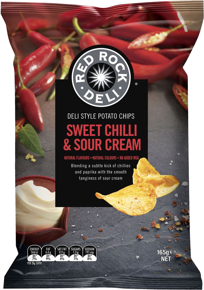 Red Rock 165g Sweet Chilli And Sour Cream (671x953), Png Download