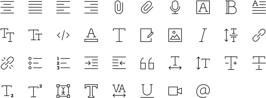 Text Edit Icons (960x384), Png Download
