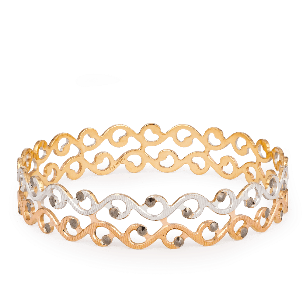 22ct Gold Kada Fancy Modern Bangle - Chain (1000x1000), Png Download