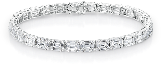Bracelets Sleek Emerald Cluster Illusion Diamond Tennis - Diamond (800x785), Png Download