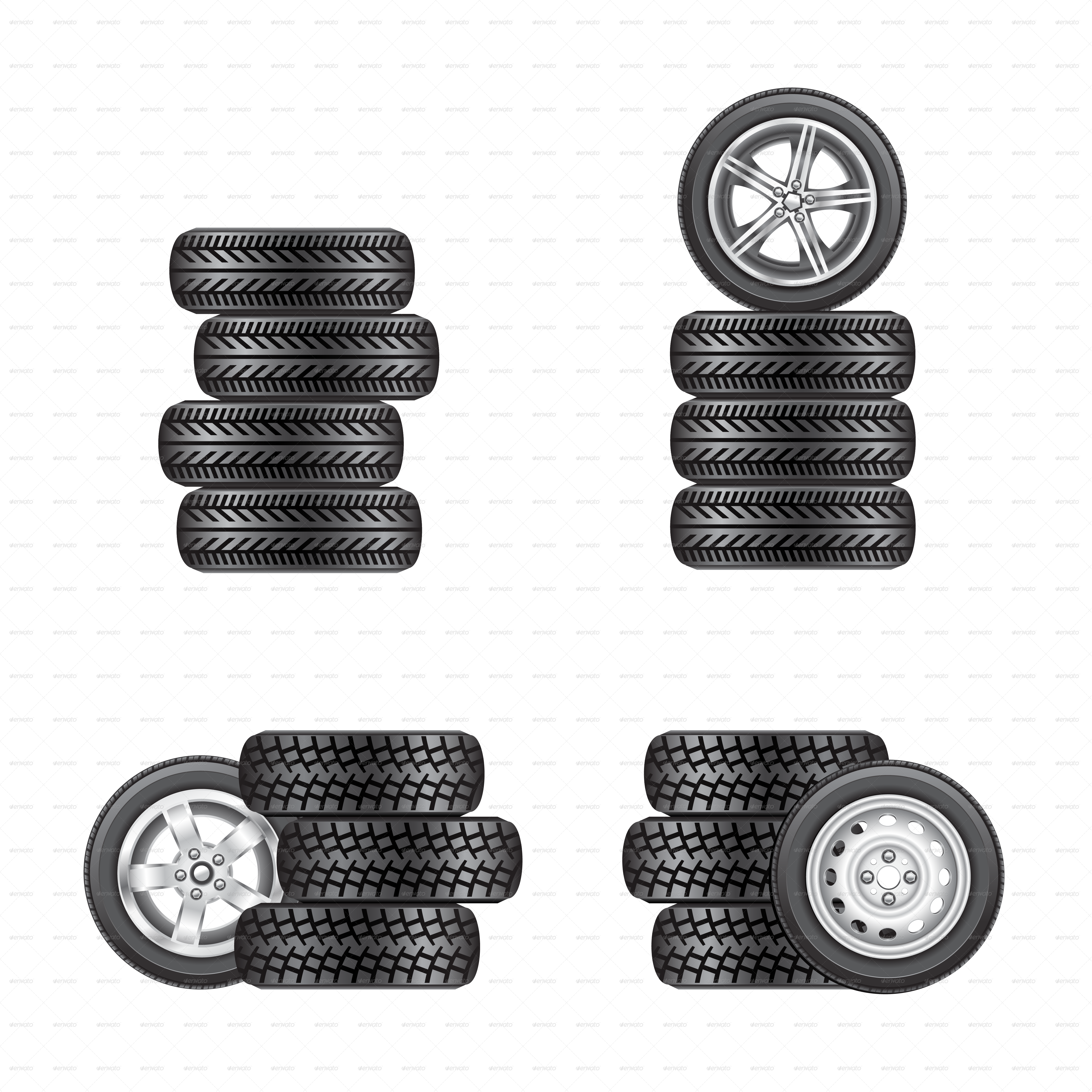 Set Of Tires For Cars - Car (4961x4961), Png Download