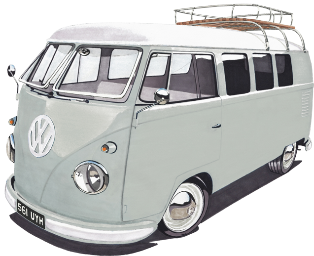 Grace - Vw Camper Bus Png (650x528), Png Download