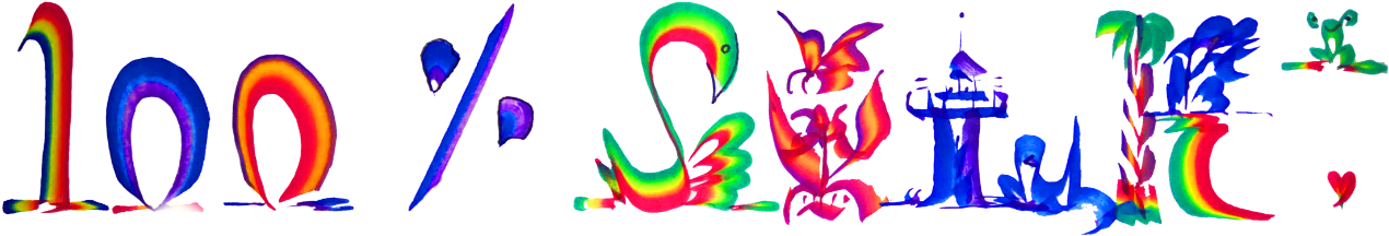 100% Silk Painted Logo (1373x288), Png Download