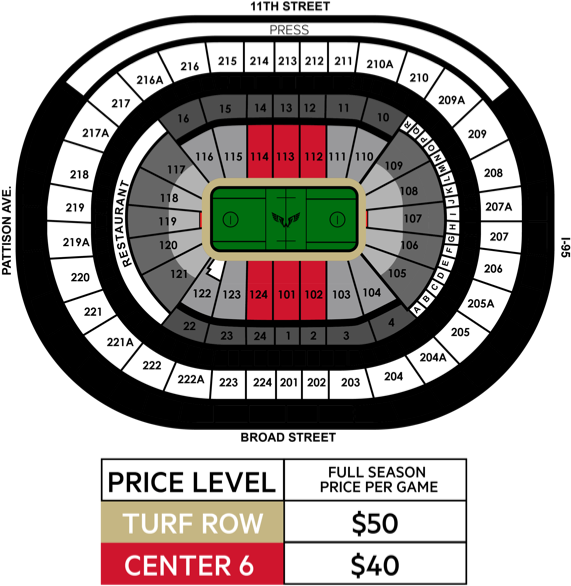 Seating Map - Wells Fargo Center (640x612), Png Download