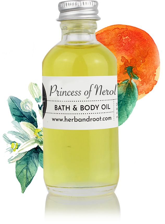 Princess Of Nerola Bath & Body Oil Herb & Root - Bottle (647x1000), Png Download