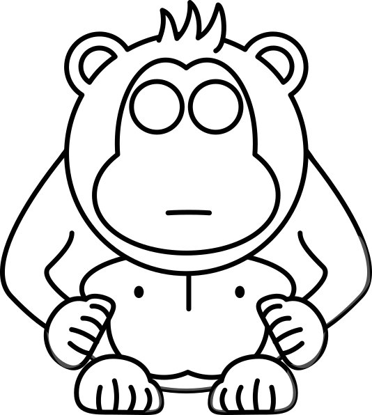 Small - Blank Template Of Monkey (534x596), Png Download