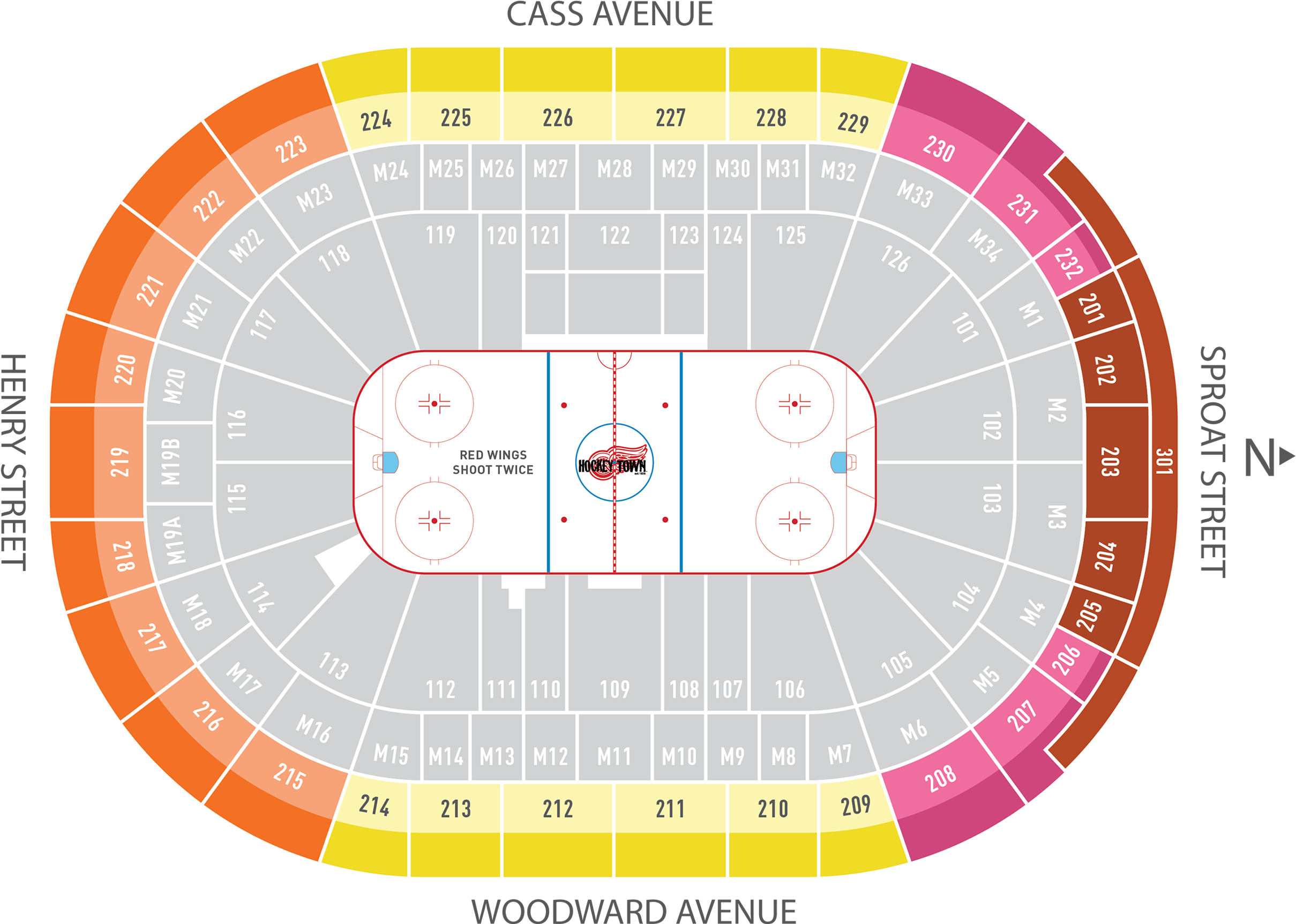 Season Ticket Plans Little Caesars Arena Detroit Red - Seating Chart Little Caesars Arena (2568x2008), Png Download