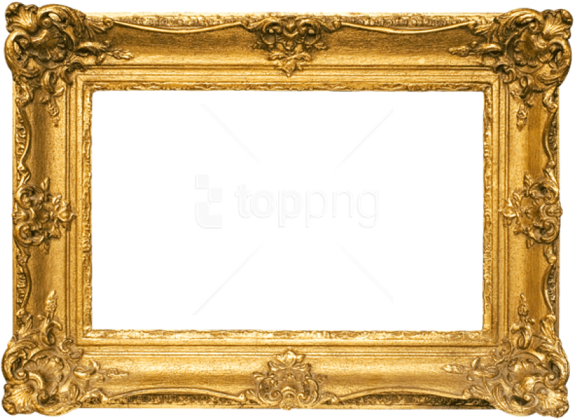 Free Png Best Stock Photos Classic Gold Frame Background - Golden Frame Free Png (850x618), Png Download