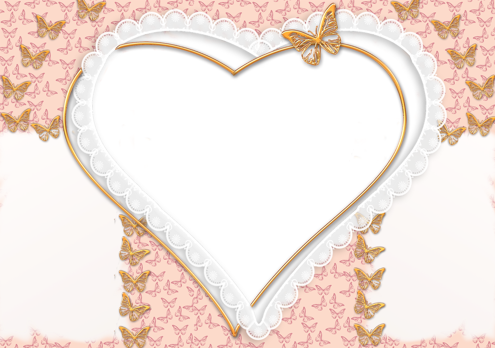 Romantic Love Frames 28 Background Wallpaper - Heart Frames For Photoshop (1600x1126), Png Download