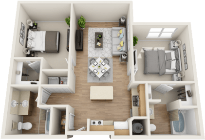 Spacious And Open 2-bedroom Apartment In Denver - Floor Plan (700x700), Png Download