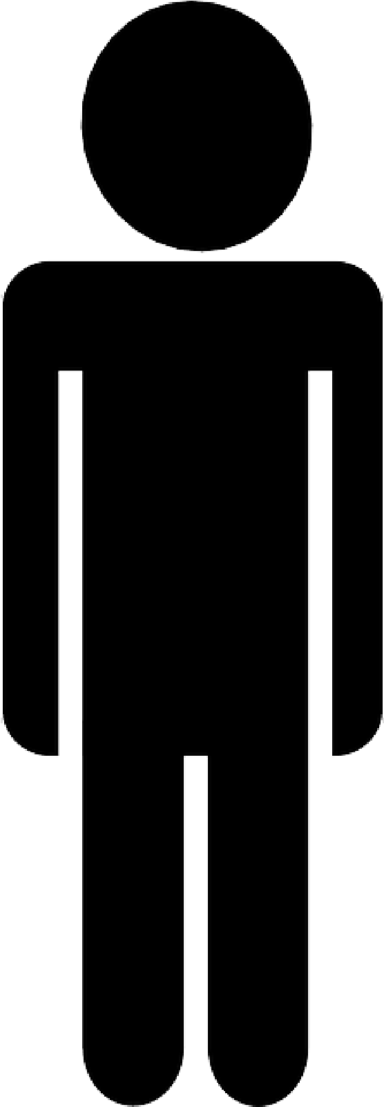 Simple Person Outline - 1 In 3 Women Domestic Abuse (800x1600), Png Download