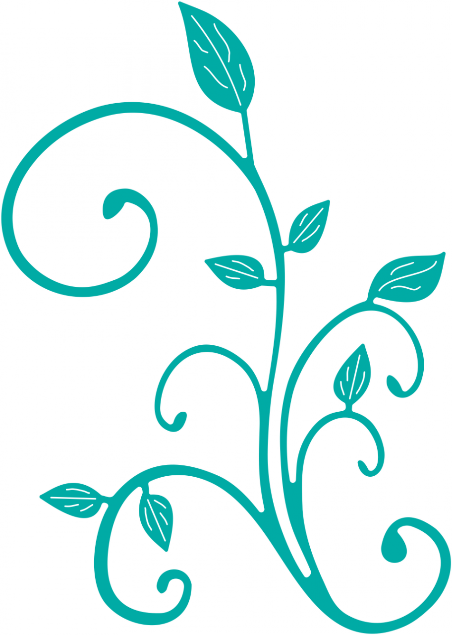 Fanciful Flourish Left - Teal Flourish Clip Art (912x1280), Png Download