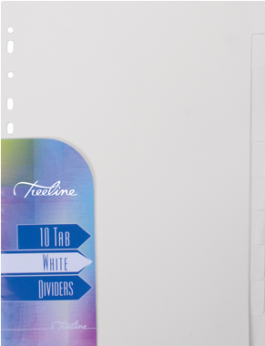 Treeline A4 10 Tab Board Divider White Pkt-10 - Graphic Design (700x700), Png Download