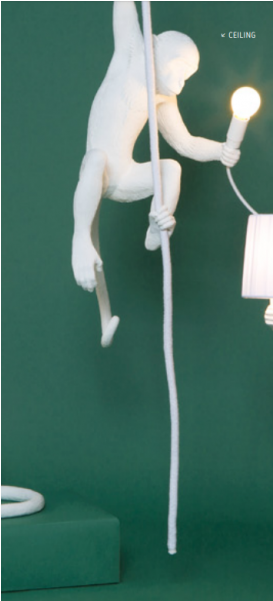 Monkey Lamp With Rope - Monkey Lamp Ceiling Version By Seletti (600x600), Png Download