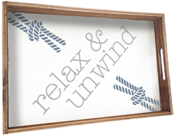 Relax And Unwind Tray By Rustic Marlin Home Decor - Agencia Simple (599x600), Png Download