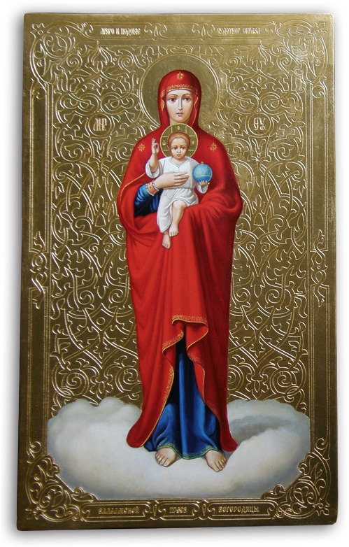 Virgin Mary Of Valaam - Painting (505x786), Png Download