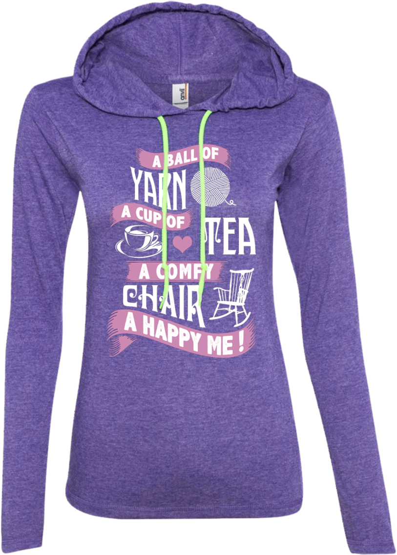 A Ball Of Yarn Ladies Ls T-shirt Hoodie - Sweat Dries Blood Clots Bones Heal Wrestling Shirt (1155x1155), Png Download