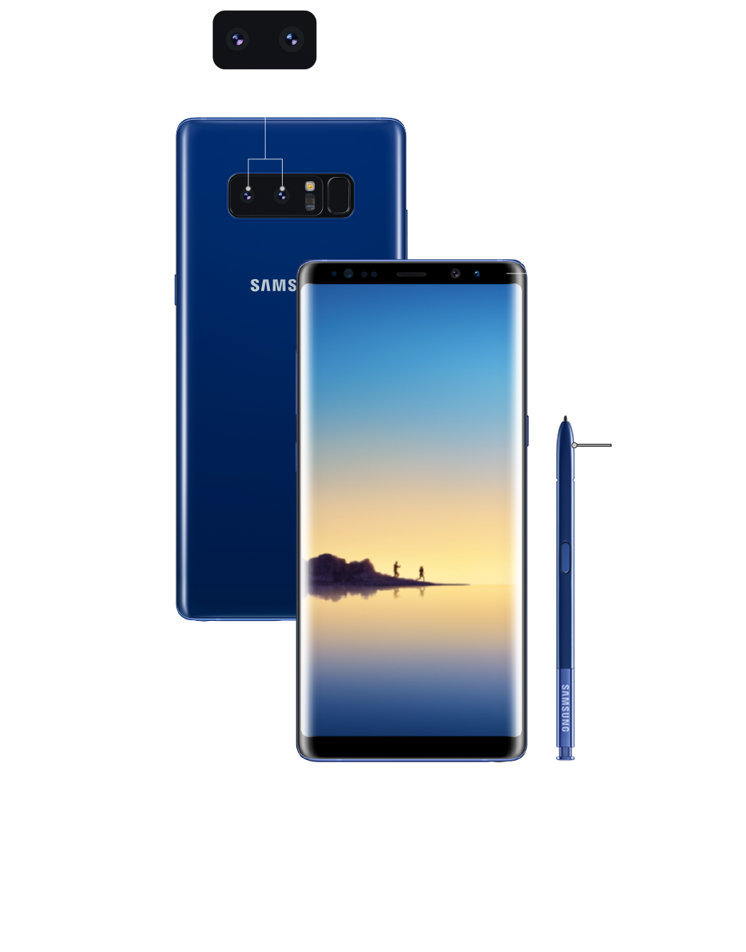 Samsung Galaxy Note8 Product Specification - Note 8 Front Sensors (1200x1447), Png Download