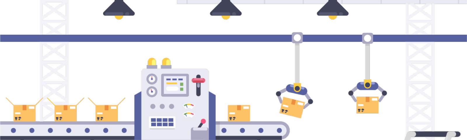 Illustration Factory Conveyor Belt (1600x480), Png Download