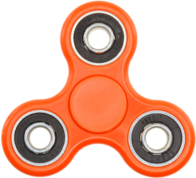 Hand Tri Spinner Anti-stress Fidget Toy - Orange Fidget Spinner Ebay (640x640), Png Download