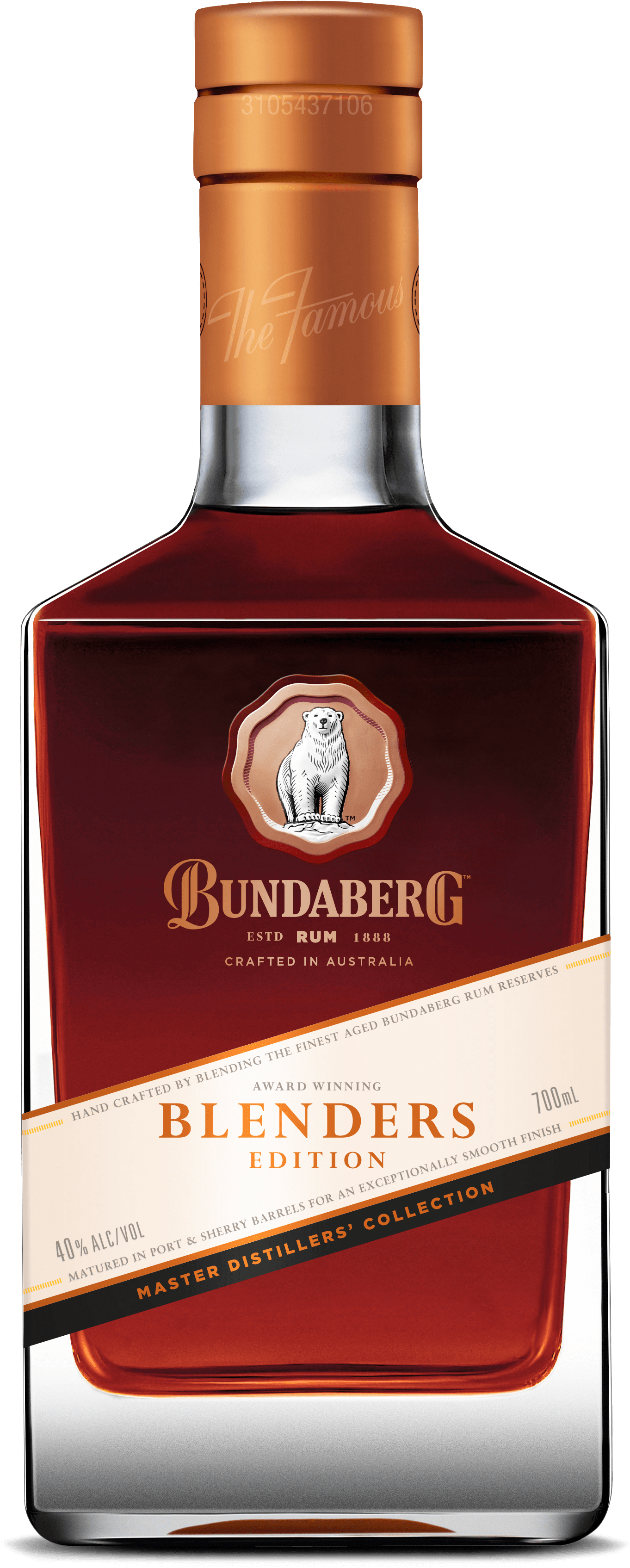 Bottle Of Bundaberg Dark Rum - Bundaberg Rum Blenders Edition 2016 (1749x3603), Png Download