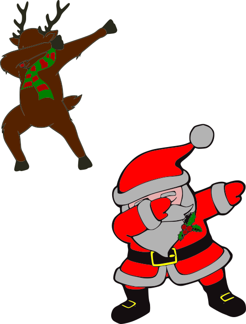 Holidays, Personal Use, Dabbing Santa And Rudolph, - Rudolph Dabbing (500x659), Png Download
