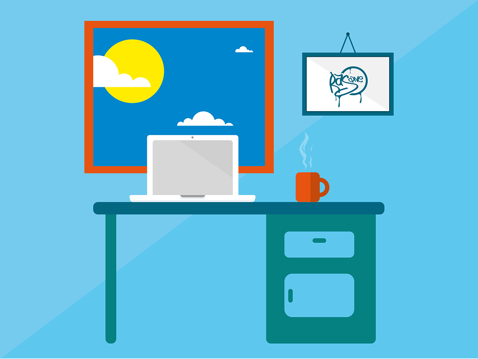 Office Work Pc Organization Coffee Pen Computer - Organização De Escritório Png (958x720), Png Download