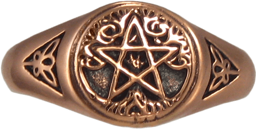 Copper Tree Pentagram Ring - Pentacle (555x555), Png Download