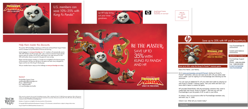 Kung Fu Panda Postcard, Email, Promotional Fact Sheet (1000x427), Png Download